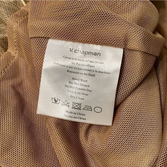 V. Chapman Ophilia Dress Warm Sand Tan Gold Size 4 NWT Cocktail - Picture 17 of 17